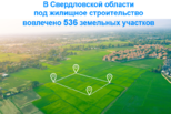 В Свердловской области под жилищное строительство вовлечено 536 земельных участков